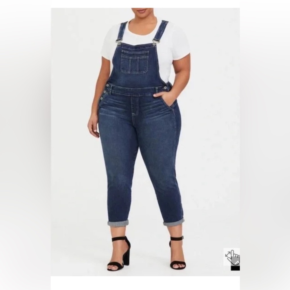 SZ 16 Torrid Jean Overalls. Straight leg crop.